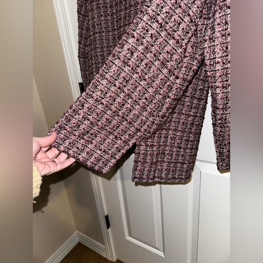 Maggie Barnes Plus Vintage Purple Pink Plaid Button Up Jacket 1X - Picture 9 of 10